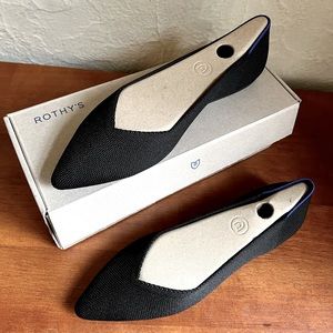 Rothy’s The Point black solid flats